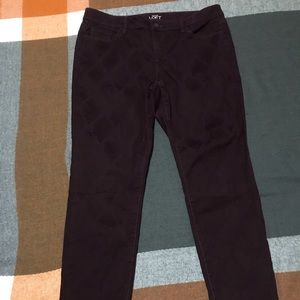 ANN TAYLOR MODERN SKINNY PRINTED PANT SIZE 32/14